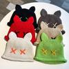 Popular Bobble Hat Knit Beanie Hat with Cat Ear Women Winter Warm Hat Sweet Girls Bucket Hat Soft Breathable Skull Cap