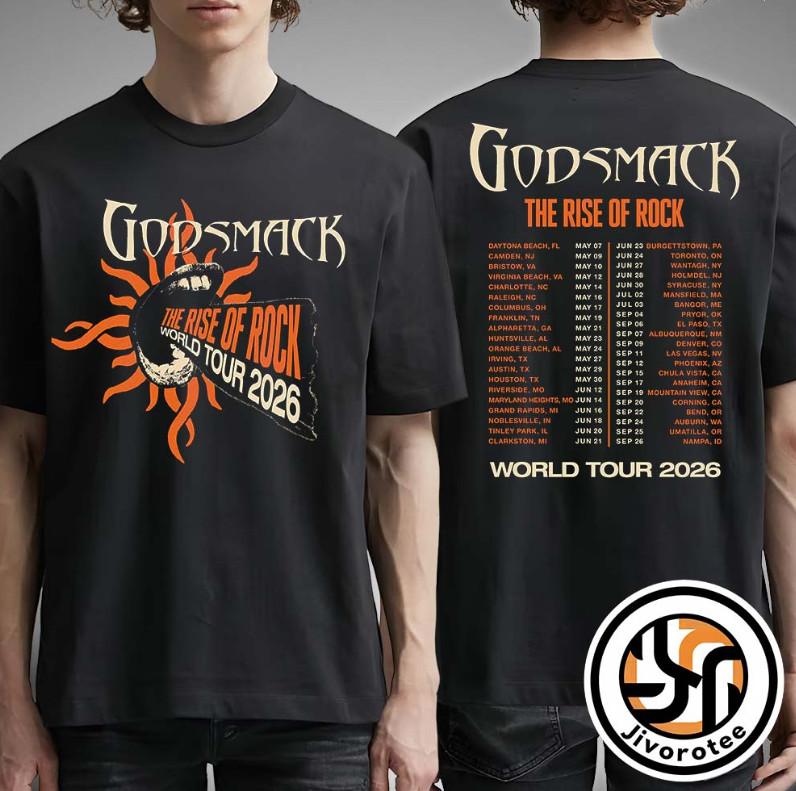Godsmack The Rise Of Rock World Tour 2026 The Rise Of Rock Admat Itin T-Shirt XXXXL