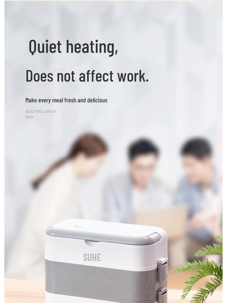Portable Electric Lunch Box for Heating, Steaming, Cooking, and Warm Food Storage - Ideal for Office Workers