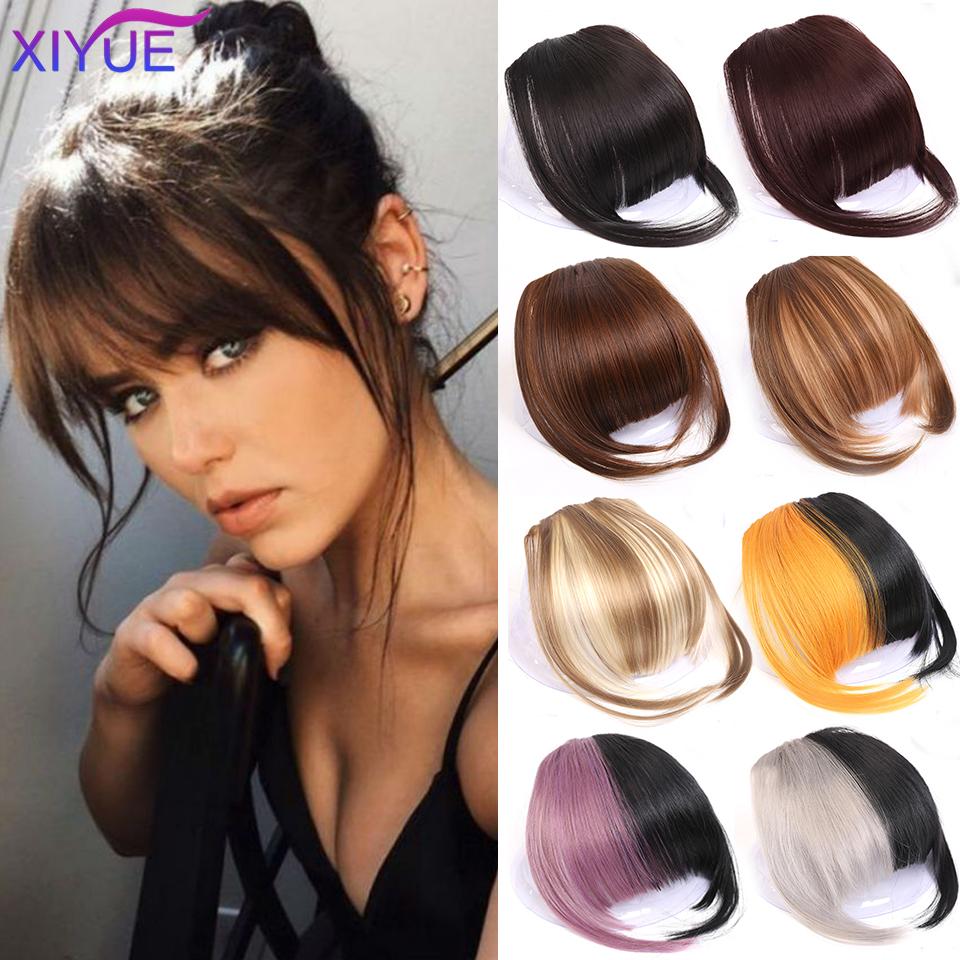XIYUE-extensión de cabello con flequillo de aire Romo falso, postizo sintético con flecos falsos naturales para mujer, flequillo con Clip