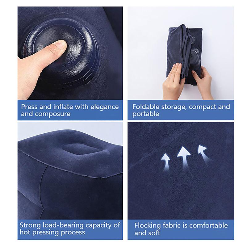 Aufblasbares Reisekissen, Fußstütze, Kinderauto, Flugzeug, Schlafbett, Beinstütze, höhenverstellbar, Fußstützenkissen für lange Reisen