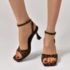 Fashion Women Thin High Heeled Sandals 2025 Summer Fashion Designer Elegant Ladies Luxury Roman Peep Toe Dress Party Shoes