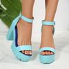 Fashion Aphixta 12cm Super High Woman Summer Sandals Purple Platform Peep Toe Classic Sandals Buckle Women Summer Shoes Big Size 43
