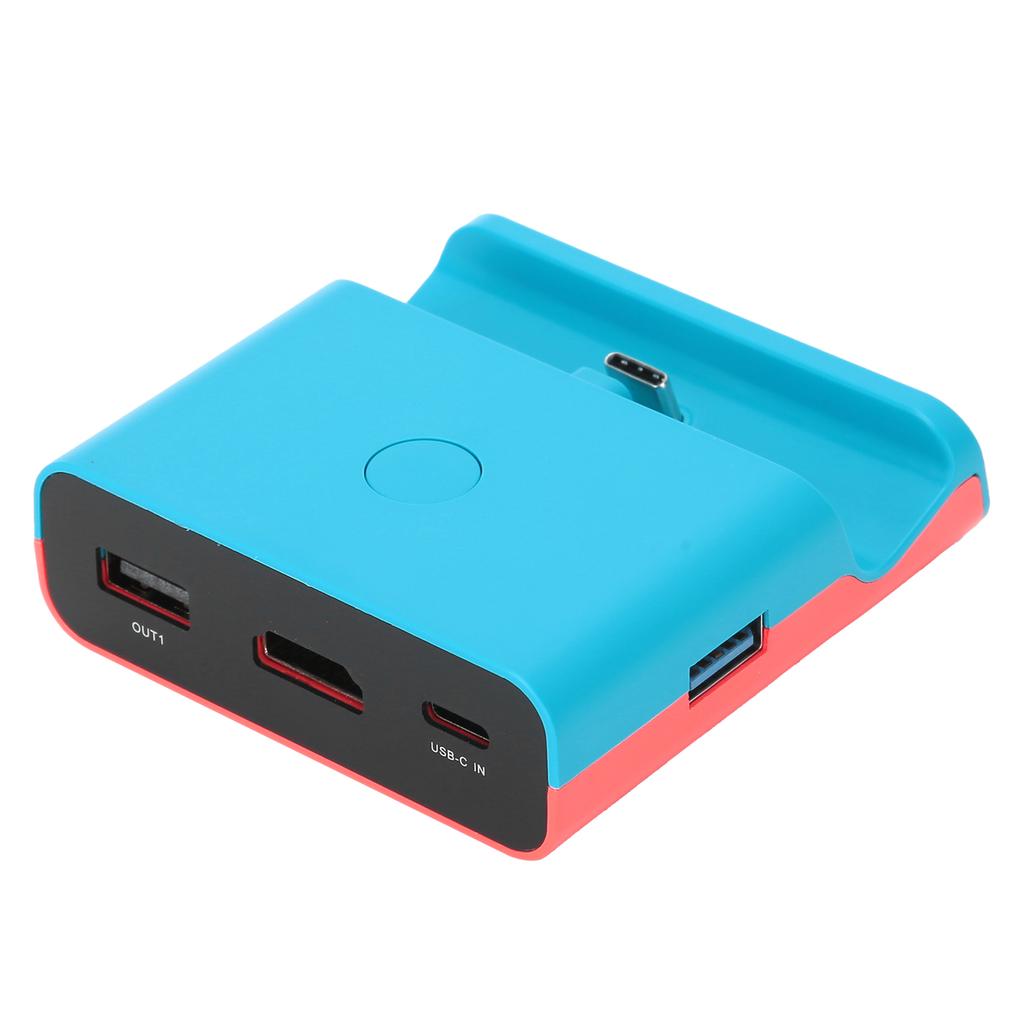 HDMI Video Converter Adapter for Switch Lite Game Machine Portable Mini Charging Dock StandBlue Red