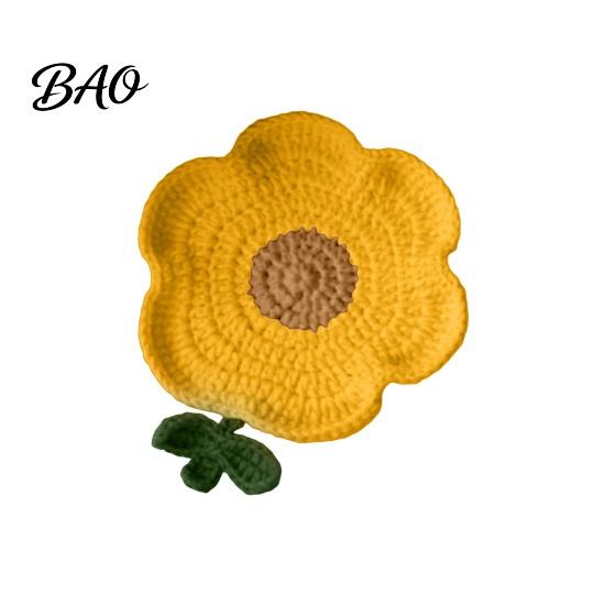 Condensation Coaster Crochet Flower Coasters, Handmade Knitted Heat Resistant Cup Mats Table Placemats, Decorative Doilies for Tabletop Protection,