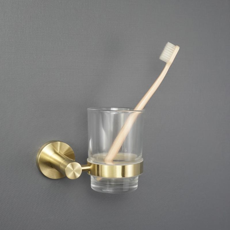 Wall Mounted Towel Bar Brushed Gold Stainless Steel Round Toilet Paper Holder Soap Bottle Robe Coat Hooks Bathroom Accessories