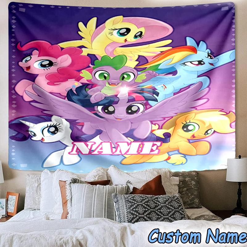 Custom Name Tapestry Rainbow Unicorn Tapestry, Unique Design Tapestry, Suitable for Bedroom,Livingroom, Playroom,Heartwarming Fan Holiday Gifts