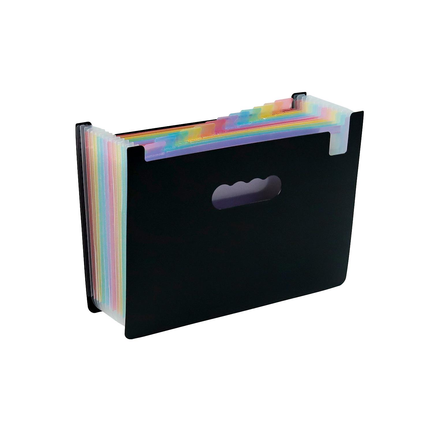 Japanese 13-Pocket A4 Accordion File - Rainbow Multi-Layer Student Storage Bag 330 x 235 mm