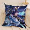 Scaramouche Genshin Impact Cushion Cover Silky Short Plush Invisible Zipper Dustproof Sofa Pillow Case For Home Decor