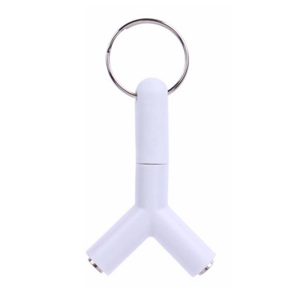 

3.5mm Y-shaped Spliter Headphone Dual Jack Female Audio Adapter Keychain Design білий