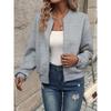 Spring and Autumn Women's New Fashion Checkered Zipper Round Neck Long Sleeve Coat for Women