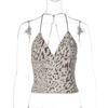 Women's 2026 Spring Sexy V-Neck Bandeau Top - French Leopard Print Camisole, New Arrival Fashion for Hot Girls