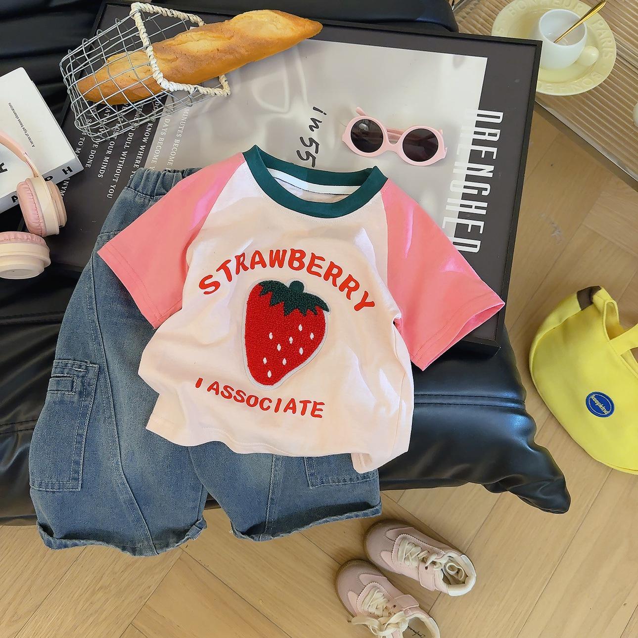 Kids  Cartoon Raglan Sleeve Summer T-Shirt 80 cm