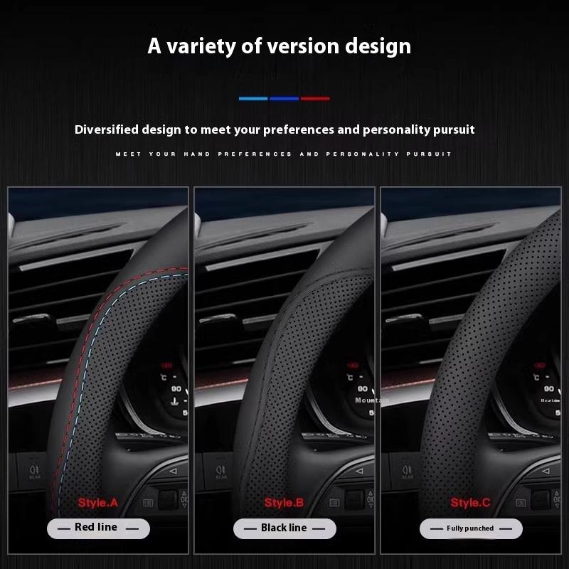 TLIN5 Car Leather Ventilate Anti-Slip Steering Wheel Cover For Suzuki S-Cross Swift SX4 Vitara Jimny Grand-Vitara Baleno Ciaz Samurai