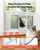 Cat Door for Window, Adjustable to Fit Window Width 787-914 mm, 4 Secure Lock Modes, Aluminum Frame and High-Transparency Glass, Magnetic Closure,