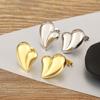 Nidin Classic New Design Love Heart Shape Copper Stud Earrings For Women Female Creative Trendy Ear Jewelry Wedding Party Gifts