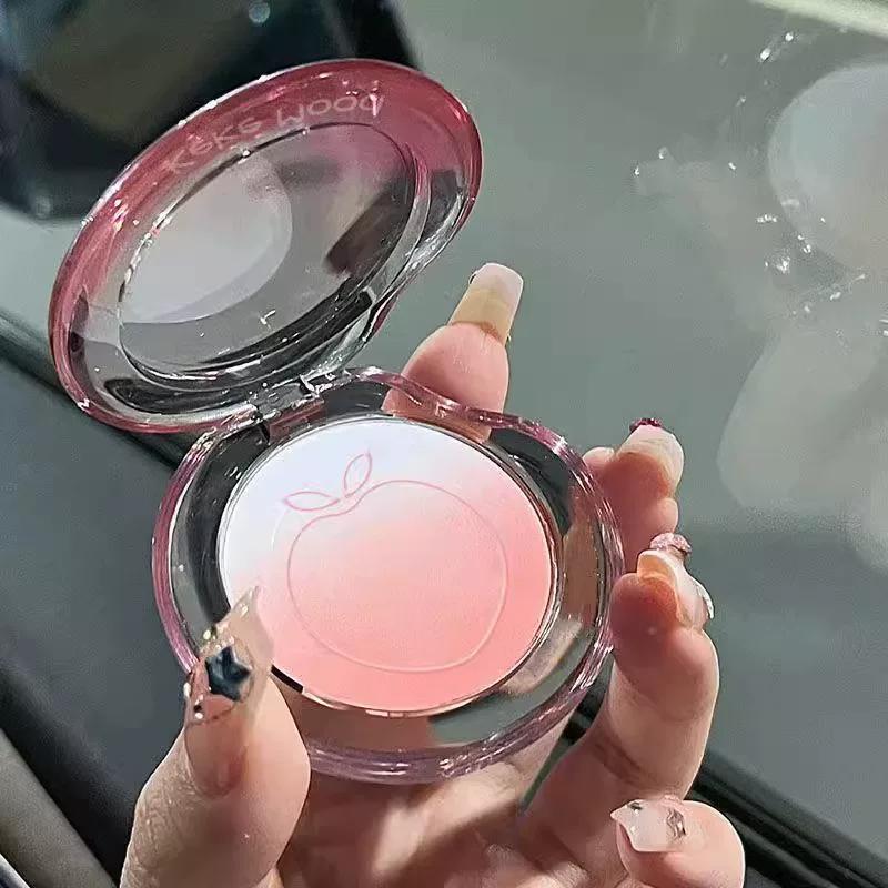 Low Saturation Ebony Rose ~ Gradient Blush Expansion Contractive Color Classy Matte Shimmer Easiest for Match Plain Student Female