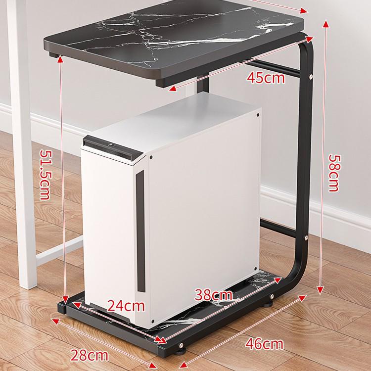 Rolling Desktop Computer Stand with Storage and Printer Shelf