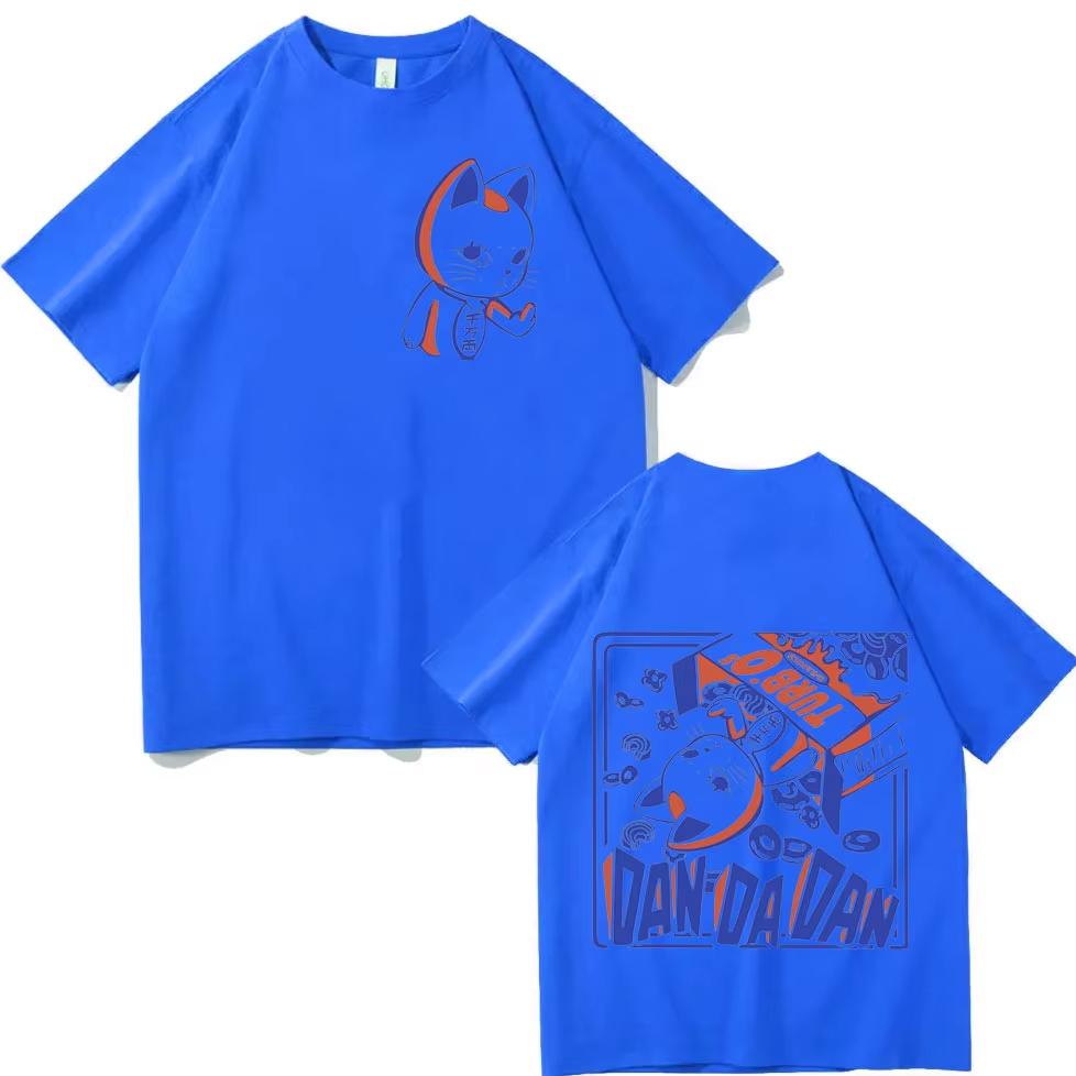 Funny Anime Dandadan Turbo Granny Cat Graphic T-Shirt Fashion Cartoon Oversized Men Women Vintage Casual Cotton T-Shirts