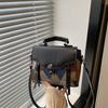 Pu Small Square Bag For Women With Top Handle And Shoulder Strap For Daily Fashion