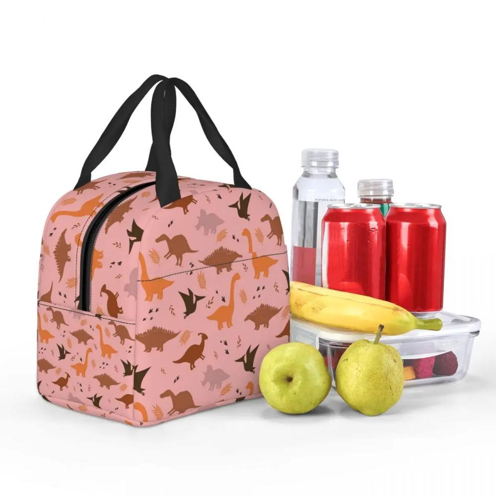 Cartoon Cute Dinosaur Pattern Insulated Lunch Bag for Women Office Cooler Thermal Food Box Tote Portable Lunch Boxes Container