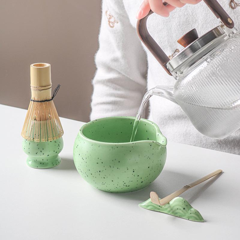 Set Cadou Matcha Tradițional 4/5/7/8 buc Tel Matcha Bambus Linguriță Bol Matcha Ceramic Suport Tel Seturi Ceai Japonez