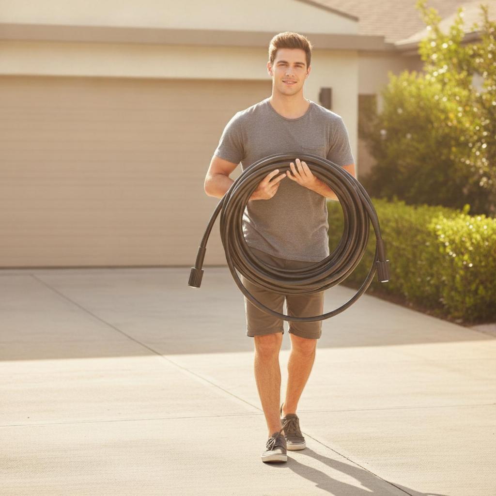 Pressure Washer Hose Heavy Duty Car Wash Long-Lasting for Driveway Cleaning