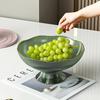 Piatto per frutta drenante, lussuoso piatto per frutta con piedini in plastica, bello e sano con foro di drenaggio per tavolino da caffè per soggiorno