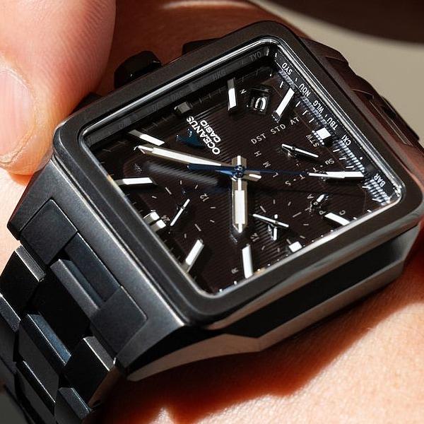 Casio Pánské čtvercové hodinky OCEANUS OCW-T5000B-1AJF [OCEANUS CLASSIC LINE] černé titánové analogové