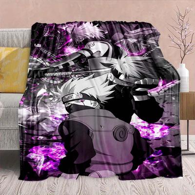 Koc Flanelowy Anime Naruto - Miękki Ciepły Idealny na Kanapę, Pościel Kemping Podróże Biuro Wystrój Domu -QJY