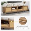 (=N625P237970971A)TV Stand, 200*37*49 cm, Plastic Rattan Design TV Stand, Solid Wood Legs TV Stand, Rattan TV Panel