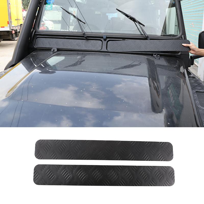 For Land Rover Defender 90 110 130 2004-2018 Aluminum Alloy Black Car Hood Protection Panel Decorate Stickers Car Accessories