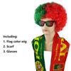 Hot National Team Football Match Wig Flag Glasses 3pcs  Football Fan Cheering Costume Sports Event Party Supplies