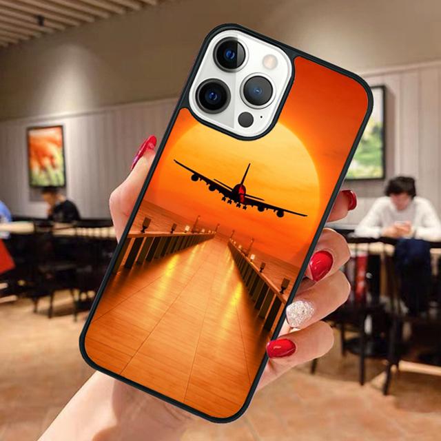Airplane Sunrise Aircraft Phone Case For iPhone 17 Air 13 12 14 15 16 For Apple iPhone 17 Air Pro Max Plus Coque