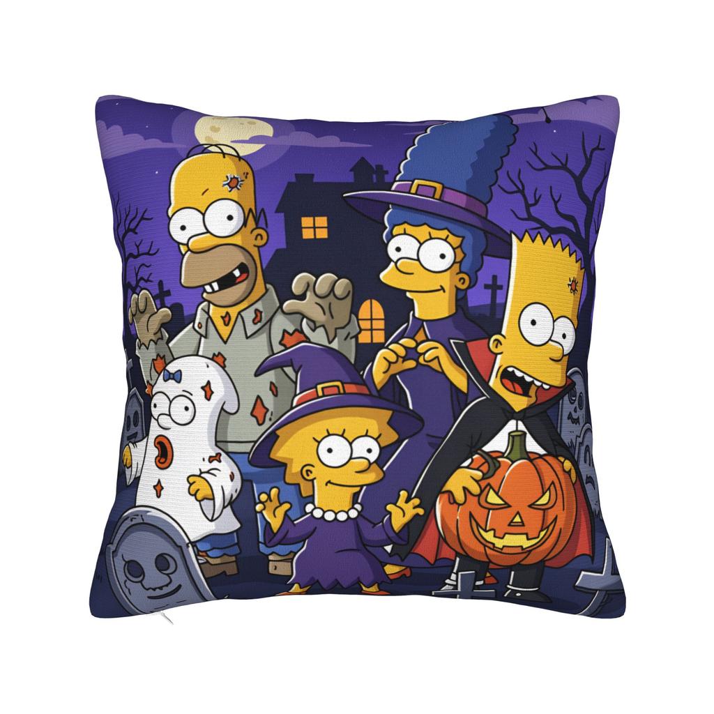 Pillow Cover SSimpsons Spooky Springfield Shenanigans Halloween Novelty Pillow Case For Couch Sofa Bedroom Pillowcases