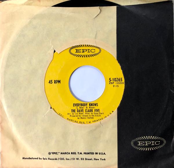 

7inch Record DAVE CLARK FIVE Everybody Knows 510265 EPIC 1967 US Rock Used