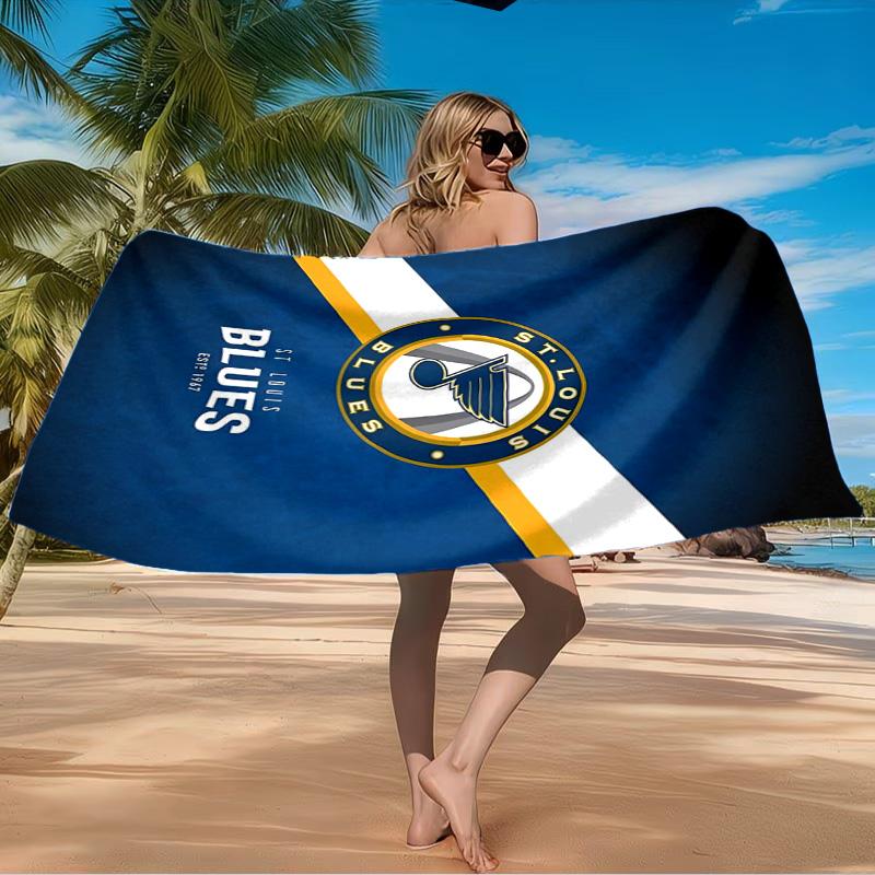 Blues Louis Crest Beach Towel Microfiber Beach Towel, Lightweight and Quick-Dry, for Summer Travel, Swimming Pool Fan Birthday Gift