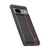 Case for Google Pixel 7,Pixel 7a,Pixel 7 Pro,Pixel 8,Pixel 8 Pro.Carbon Fiber PU Splicing Fine Grain PU Paired with Red Vertical Stripes Phone Case