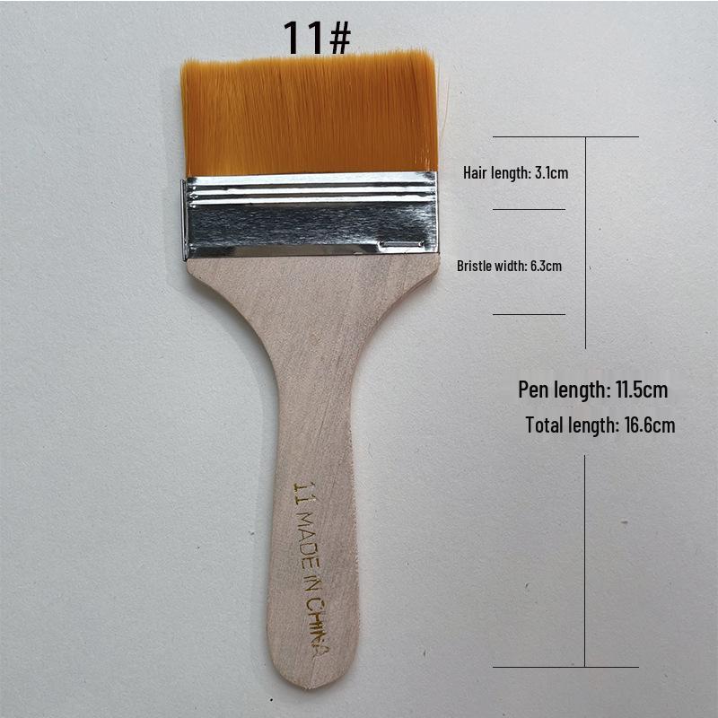 Nylon Bristle Brush with Wood Handle - Versatile for Painting, BBQ, and Cleaning