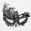 Venetian Halloween Half Face Mask Handmade Vintage Black Lace Metal Mask Hollowed-out Elastic Bands Masquerade Princess Mask