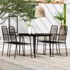 VidaXL Garden Dining Set 5 Pcs Black