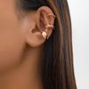 3Pcs/set Women Personalized Design Glossy Earrings, Wrinkled Water Drop Stud Earrings Geometric Earrings