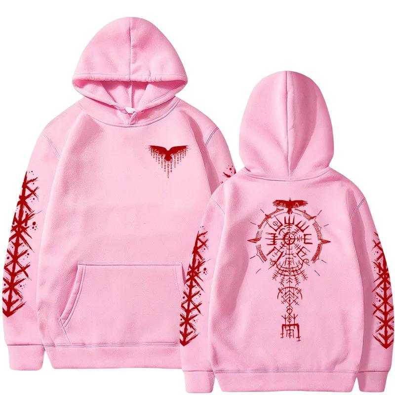Ancient Viking Raven Print Hoodie Male Daily Casual Fashion Sporty Coats 2025 Autumn New Arrival Men's Sweatshirt High Quality