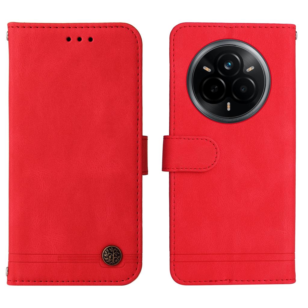 For Realme 14 Pro 5G Leather Wallet Cases Skin Touch Phone Cover Stand with Strap