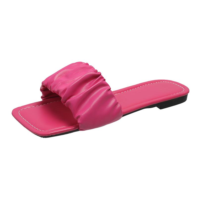 Balerini Papuci de casă de vară Sandale de damă Nouă tendință Casual Plajă Slingback Diapozitive Pantofi cu vârf pătrat Femei Papuci
