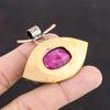 Faceted Kashmir Ruby Pendant Copper Pendant Gemstone Jewelry Birthstone Pendant Handmade Jewelry Pendant For Women Oxidized Copper Jewelry