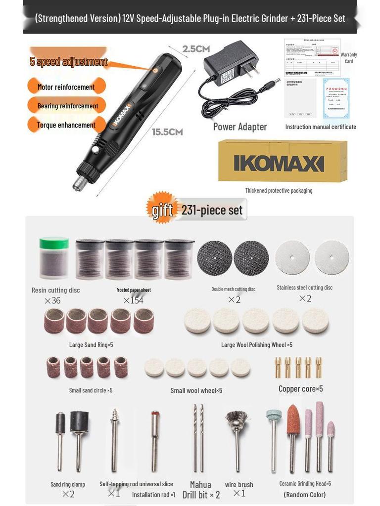 Handheld Mini Electric Grinder for Jade, Wood Carving, Polishing, Cutting, and Engraving