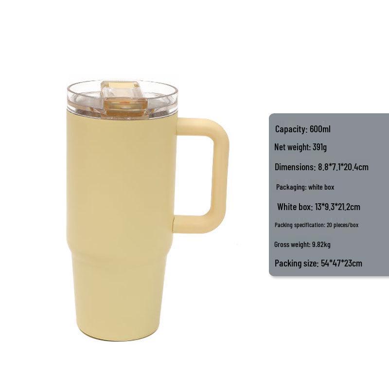 20oz Insulated Ice Buster Cup with Transparent Lid & Portable Handle 600ml