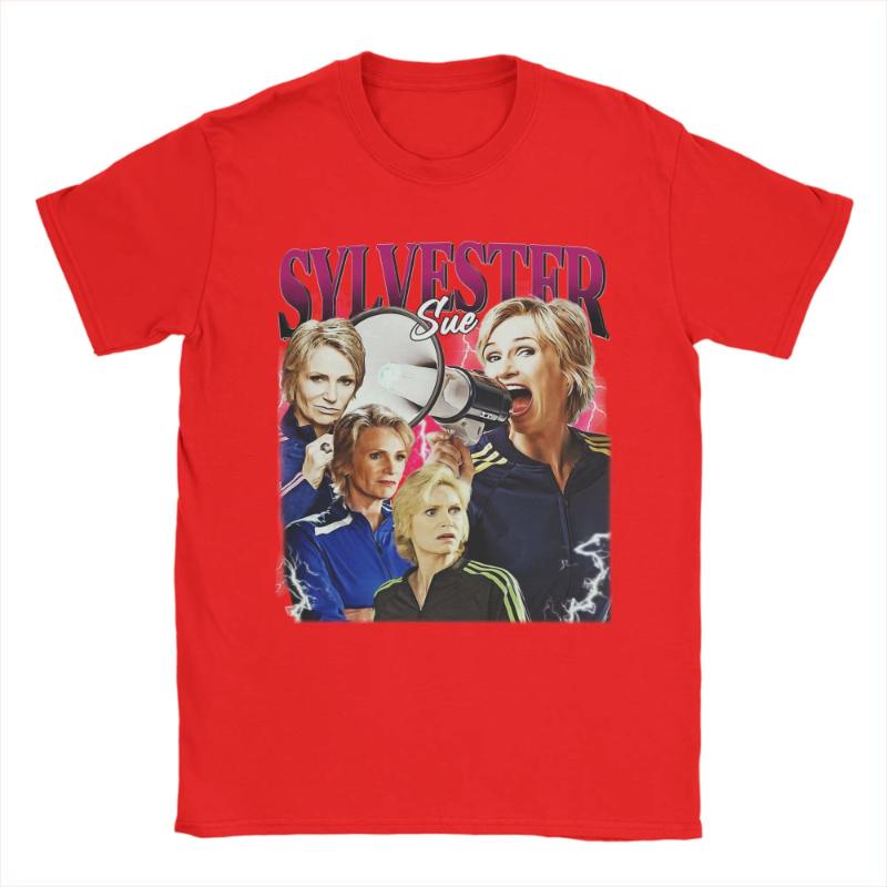 Vintage Sue Sylvester Glee TShirt for Unisex O Neck Cotton T Shirt Short Sleeve Tees Graphic Printed Clothing S