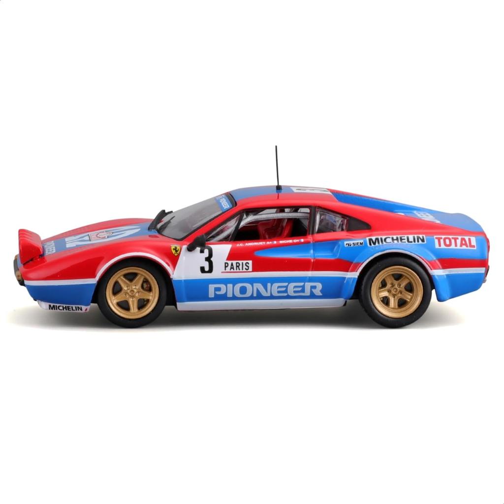Bburago 1/43 Scale Ferrari 308 GTB 1982 #3 Red/Blue / Race Sports Car Diecast Model Car 18-36304